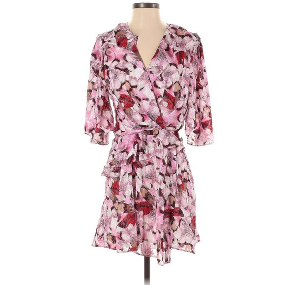 IRO PARIS  carlina ruffled dress Size 38 (FR) US 6 abstract print - Picture 2 of 6